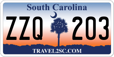 SC license plate ZZQ203