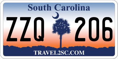 SC license plate ZZQ206