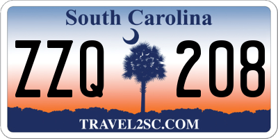 SC license plate ZZQ208