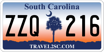 SC license plate ZZQ216