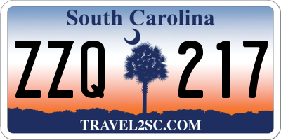 SC license plate ZZQ217
