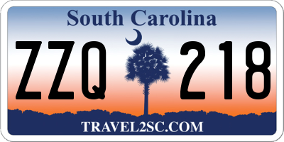 SC license plate ZZQ218