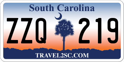 SC license plate ZZQ219