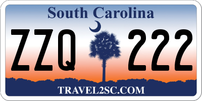 SC license plate ZZQ222