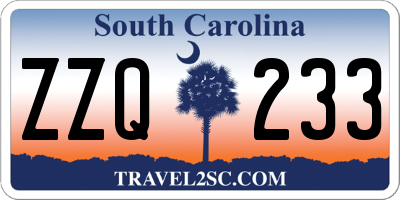 SC license plate ZZQ233