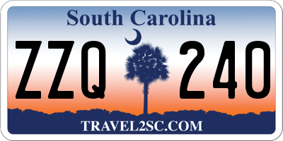 SC license plate ZZQ240