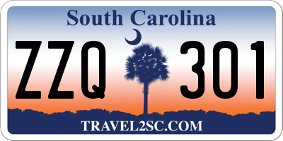 SC license plate ZZQ301