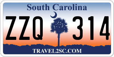 SC license plate ZZQ314