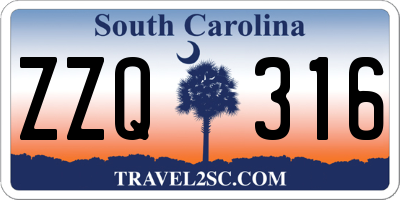 SC license plate ZZQ316