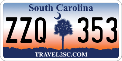 SC license plate ZZQ353