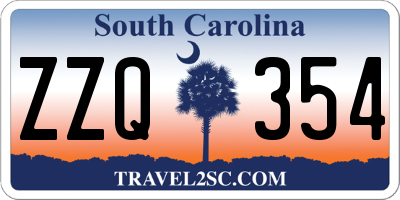 SC license plate ZZQ354