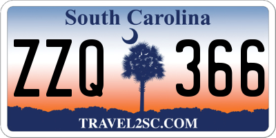 SC license plate ZZQ366