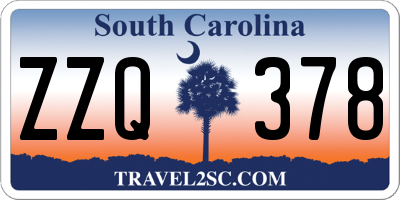 SC license plate ZZQ378