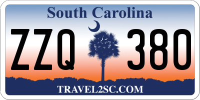 SC license plate ZZQ380