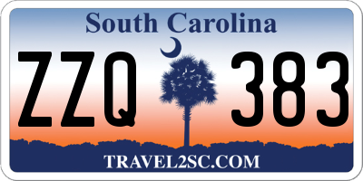 SC license plate ZZQ383