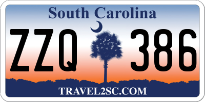 SC license plate ZZQ386