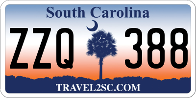 SC license plate ZZQ388