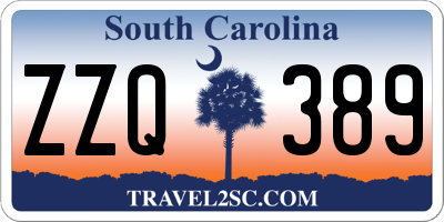 SC license plate ZZQ389