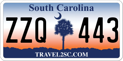 SC license plate ZZQ443