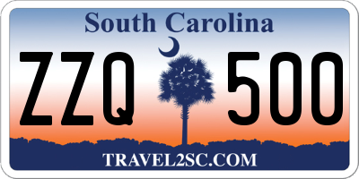 SC license plate ZZQ500