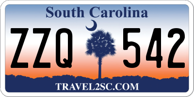 SC license plate ZZQ542