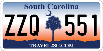 SC license plate ZZQ551