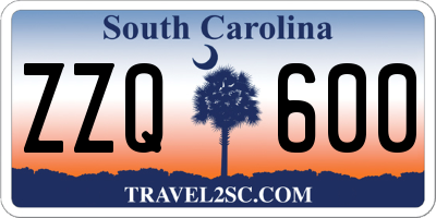SC license plate ZZQ600
