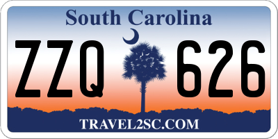SC license plate ZZQ626