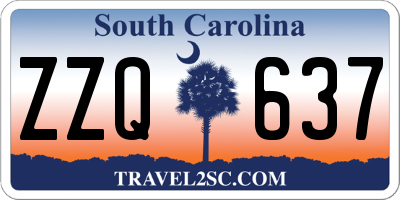 SC license plate ZZQ637