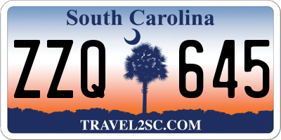 SC license plate ZZQ645