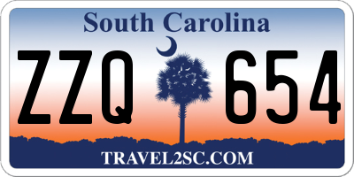 SC license plate ZZQ654