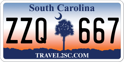 SC license plate ZZQ667