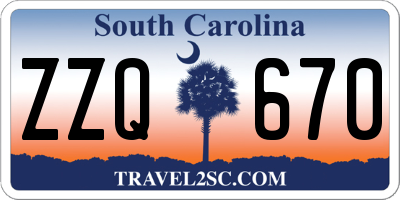 SC license plate ZZQ670