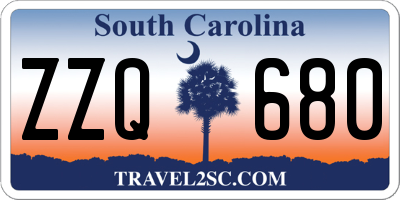 SC license plate ZZQ680