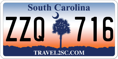 SC license plate ZZQ716