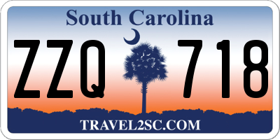 SC license plate ZZQ718