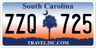 SC license plate ZZQ725