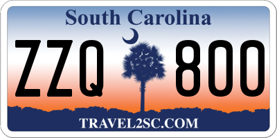 SC license plate ZZQ800