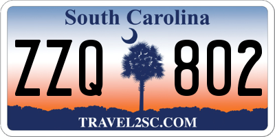 SC license plate ZZQ802