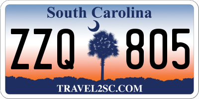 SC license plate ZZQ805