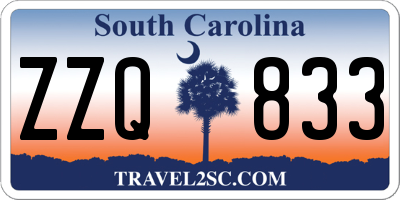 SC license plate ZZQ833
