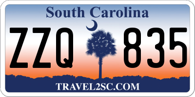 SC license plate ZZQ835