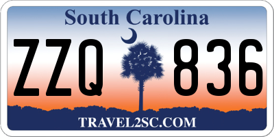 SC license plate ZZQ836