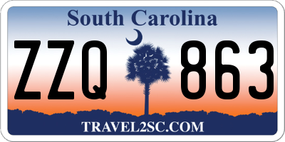 SC license plate ZZQ863