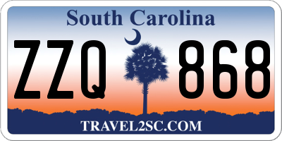 SC license plate ZZQ868