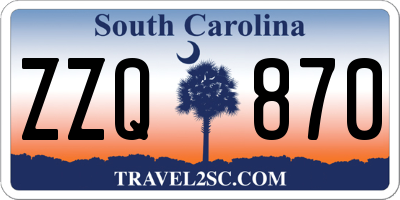 SC license plate ZZQ870