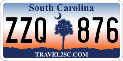 SC license plate ZZQ876