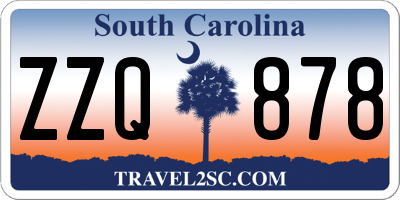 SC license plate ZZQ878