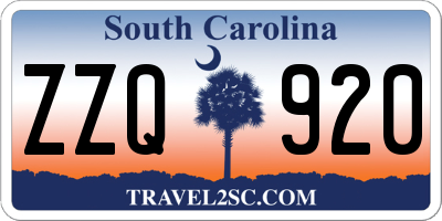 SC license plate ZZQ920