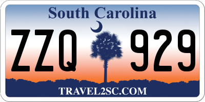 SC license plate ZZQ929